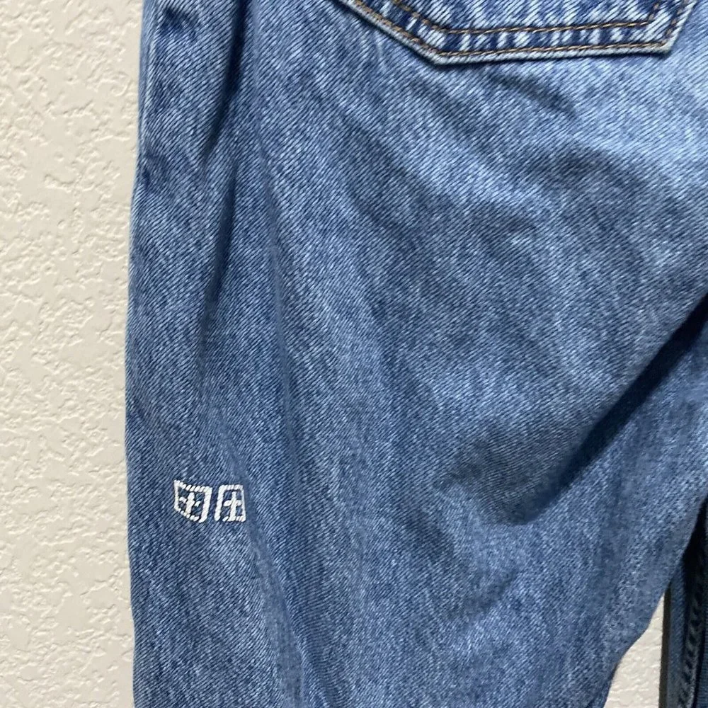 KSubi Blue Women’s Jeans Size 30” X 27 Raw Hem Chlo wasted Bae Blue high Waist - Picture 3 of 16